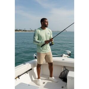 Salt‎ Life Men's 2XL Green Long Sleeve Performance Shirt UPF Fishing outdoor
